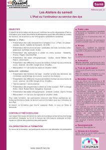 Affiche de la formation L'Ipad ou l'ordinateur au service des dys